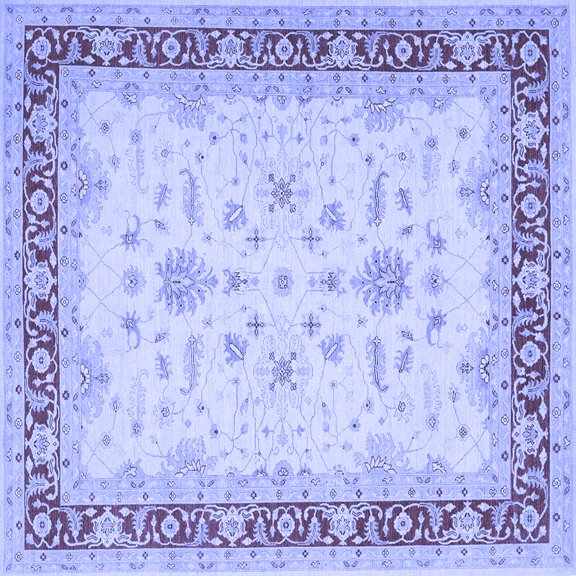Ahgly Company Indoor Square Oriental Blue Traditional Area Rugs, 3' Square