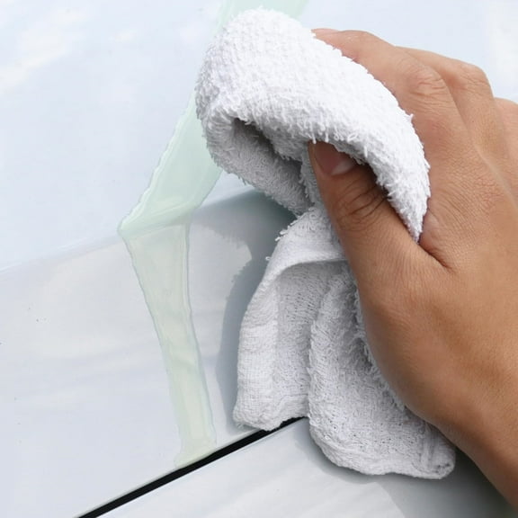 Towels for Cleaning - (Pack of 60) 100% Cotton Washable Heavy Duty Bar Mop, Absorbent & Quick Drying, Bag of Rags for Kitchen, Auto Shop, and Garage, 14 x 17 in, White