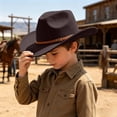 thumbnail image 2 of TBWNWG Kids Cowboy Hat Western Style Sun for Boys Girls Outdoor Adventures Adjustable Design Comfortable Fit,Size 6-12 Years, 2 of 4