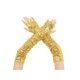 thumbnail image 1 of INSPIRAR CHIC Guantes de brazo sin dedos extra largos con lentejuelas brillantes para fiesta en dorado, talla única, 1 of 5