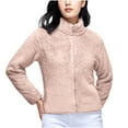 thumbnail image 2 of Homenesgenics Winter Jackets Plus Size ! Women's Fleece and Thickened Plush Zipper Hoodie Coat Long Sleeve Hoodless Casual Coat/Jacket Pink 6XL, 2 of 9