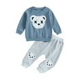 thumbnail image 2 of Toddler Boy Clothes 2T 3T 4T 5T Fall Outfits Baby Pullover  Pants Sets Kids Winter 2Pcs Sweatsuit, 2 of 10