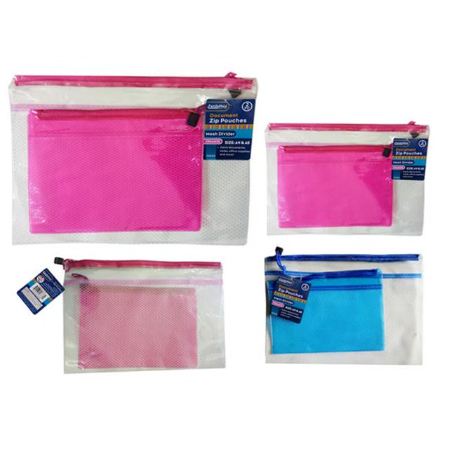 FamilyMaid 26633 A4 Plus A5 Zip Document Holders - 2 Piece