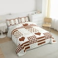 thumbnail image 3 of Castle Fairy Love Heart Print Full Size Comforter Sets 3-Piece for Boys Girls,Romantic Valentine Bedding Comforter Set,Geometric Stripes Plaid Lightweight Bedding Sets,Ultra Soft Home Decor, 3 of 8