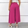 thumbnail image 4 of Certgust Hot Sales Under $30 Vacation Outfits for Women Wide Leg Pants for Women Flowy Palazzo Drawstring Elastic Waist with Pockets Summer Beach Vacation Outfits, 4 of 8