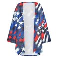 thumbnail image 5 of Turn Head All Fall,AXXD Casual Independence Day Loose Printed Sunscreen Chiffon Kimono Cardigan Light Sweaters for Women Summer Clearance Blue Size 8, 5 of 5