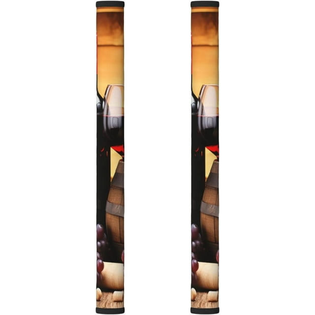 JXDXHCW 2 Pcs Couvercle de Poignée de Porte de Réfrigérateur, Couvercle de Poignée d'Appareil à Thème Verre de Vin Rouge Raisins pour Réfrigérateur Micro-Ondes Cuisinière Lave-Vaisselle Lavable Réutilisable