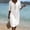 *White, variant on ClodeEU Women's V Neck Button Ruff Short Sleeve Midi Dress,Solid Color Casual Summer Dress Beige,Women's Plus L
