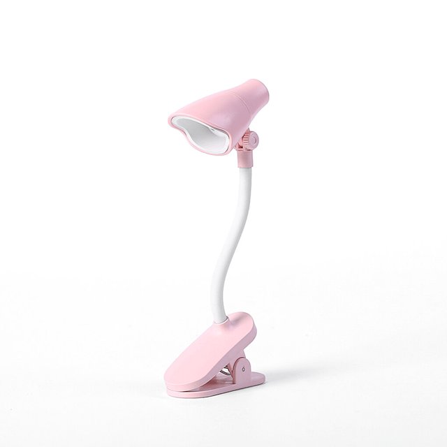 Mini Lampe de Table LED à Piles pour Lecture sur Bureau, Lampe de Chevet Portable Réglable, Rose