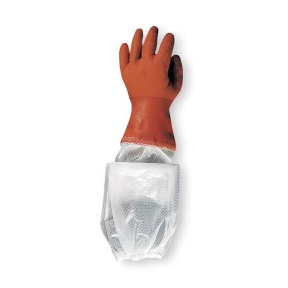 Showa Chemical Resistant Gloves, PVC, 25 in L, Orange, XL, 1 PR 640XL-10