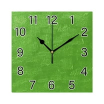 Ryvnso Grass Green Background Wall Clock Square Silent Non-Ticking Battery Operated 7.78"
