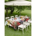 thumbnail image 3 of Outdoor Tablecloth with Umbrella Hole and Zipper, Spring Easter Bunny Rectangle Table Cloth 60x84 Inch Waterproof Tablecloth, Red Floral Botanical Easter Eggs Picnic Table Cover for Patio Camping, 3 of 7