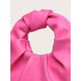 thumbnail image 4 of Bolso de mano Verdusa de piel sintética fruncida tipo hobo, bolso de mano, color rosa intenso, 4 of 6
