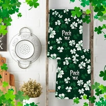 Begzeat Clearance St Patricks Day Clover Kitchen Dish Towels, White large flower Blessed Hand Towels Drying Baking Cooking Cloth, Spring Irish Gold Coins Horseshoe Home Kitchen Decor 18 x 26 Inch