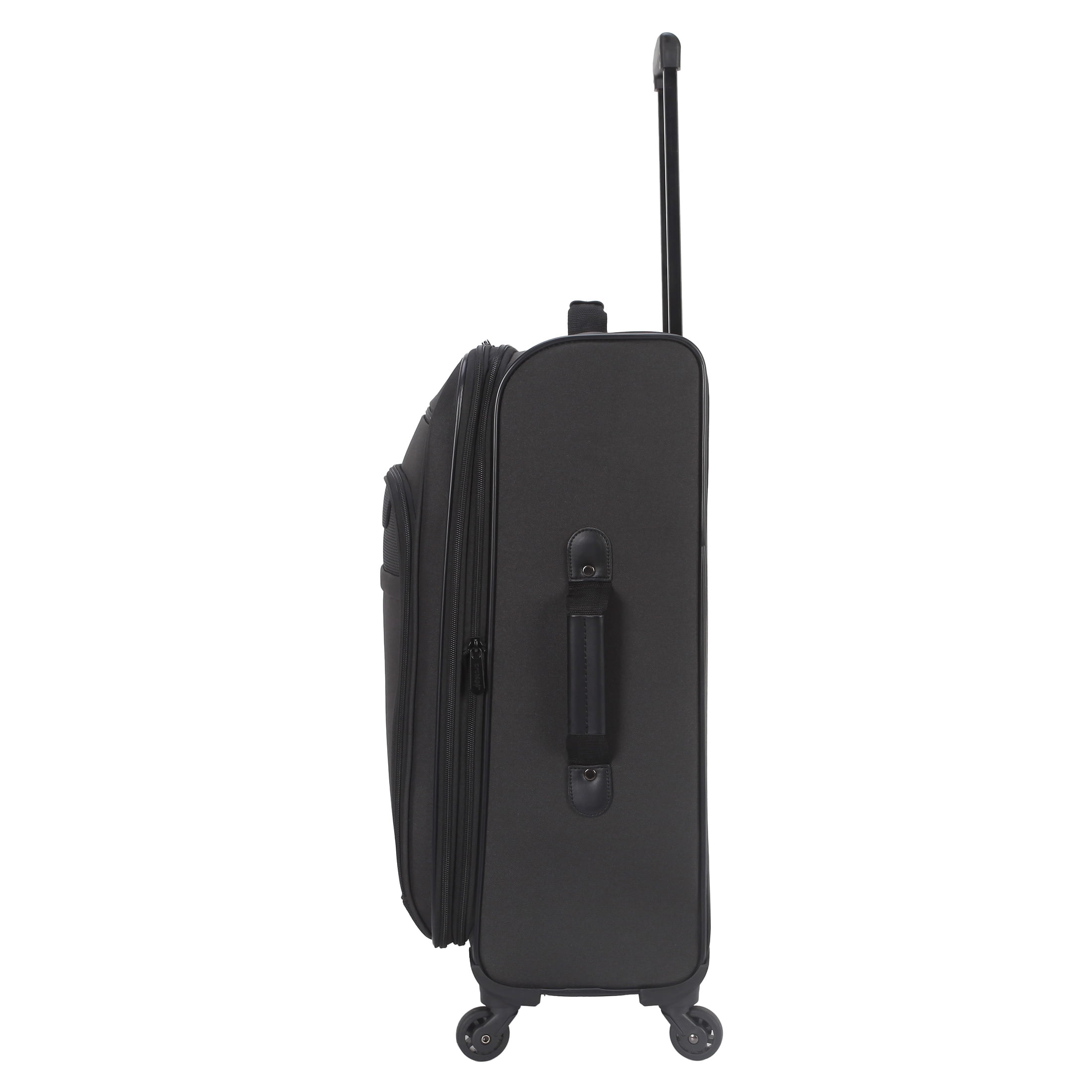 Protege Black 3-Piece Softside Luggage Travel Set, Includes Medium 24-inch Checked Luggage, 24-inch Carry-On Duffel and a Boarding Tote
