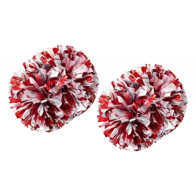 2 piezas de pompones de animadoras, pompones de animadoras, accesorio para disfraz de animadora, equipo de animadoras Rojo Plata