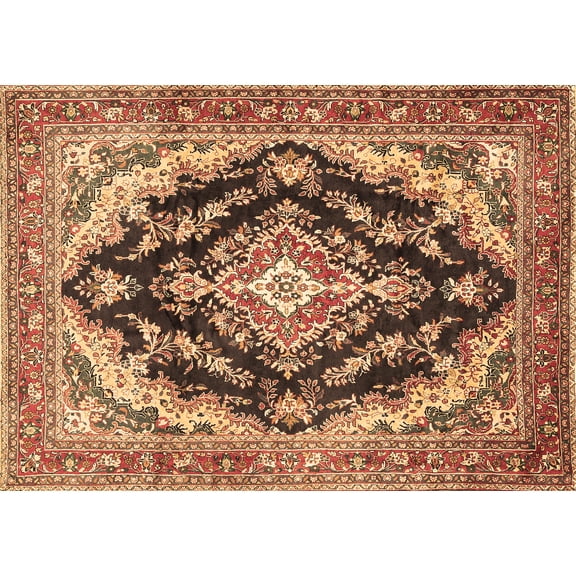 Ahgly Company Indoor Rectangle Medallion Brown Traditional Area Rugs, 3' x 5'