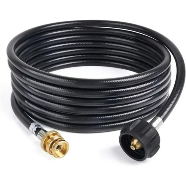 Liquidation! Delayuji Adaptateur de Propane pour Boyau de GPL de 4 Pi, Assemblage de Boyau de 1 Lb à 25 Lb, Convertisseur de Réservoir de Propane, Remplacement pour Réchaud de Camping, Gril Portatif, Chauffage, Connexion Type 1, Taille Unique, Noir