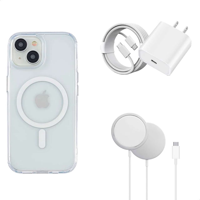 YUWY Kit Accesorios Compatibles Con MagSafe Para iPhone 15 Antigolpes Combo de Funda Base y Cargador Para iPhone 15 Kit Accesorios Regalo Para iPhone
