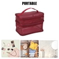 thumbnail image 3 of 1 Pcs Travel Makeup Bag Makeup Brush Holder Makeup Organizer Bag Waterproof Polyester Red, 3 of 7
