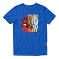 thumbnail image 2 of Marvel Spider-Man Brand New Day Men's Spidey Upside Down Logo T-Shirt (Royal, S-XXXL), 2 of 4