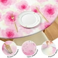 thumbnail image 4 of Elegant Floral Round Tablecloth with Elastic Fit, Soft and Lightweight Polyester for Home or Outdoor Use, Fits 44-52 Inch Tables, 4 of 7