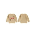 thumbnail image 2 of Miaouyo 3-6T Kids Baby Girls Boys Christmas Sweater Candy Cane Gingerbread Letter Embroidered Crewneck Long Sleeve Knit Tops, 2 of 9