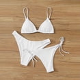 thumbnail image 2 of JSGEK Ladies Bikini Bathing Suit 3 Piece Ruched Padded Cups Perfect For Beach And Pool Use Premium Premium White M, 2 of 5