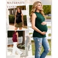 thumbnail image 4 of Women's 3 Pack Maternity Tank Tops Shirts Sleeveless Crew Neck Pregnancy Shirts Clothes, 4 of 6