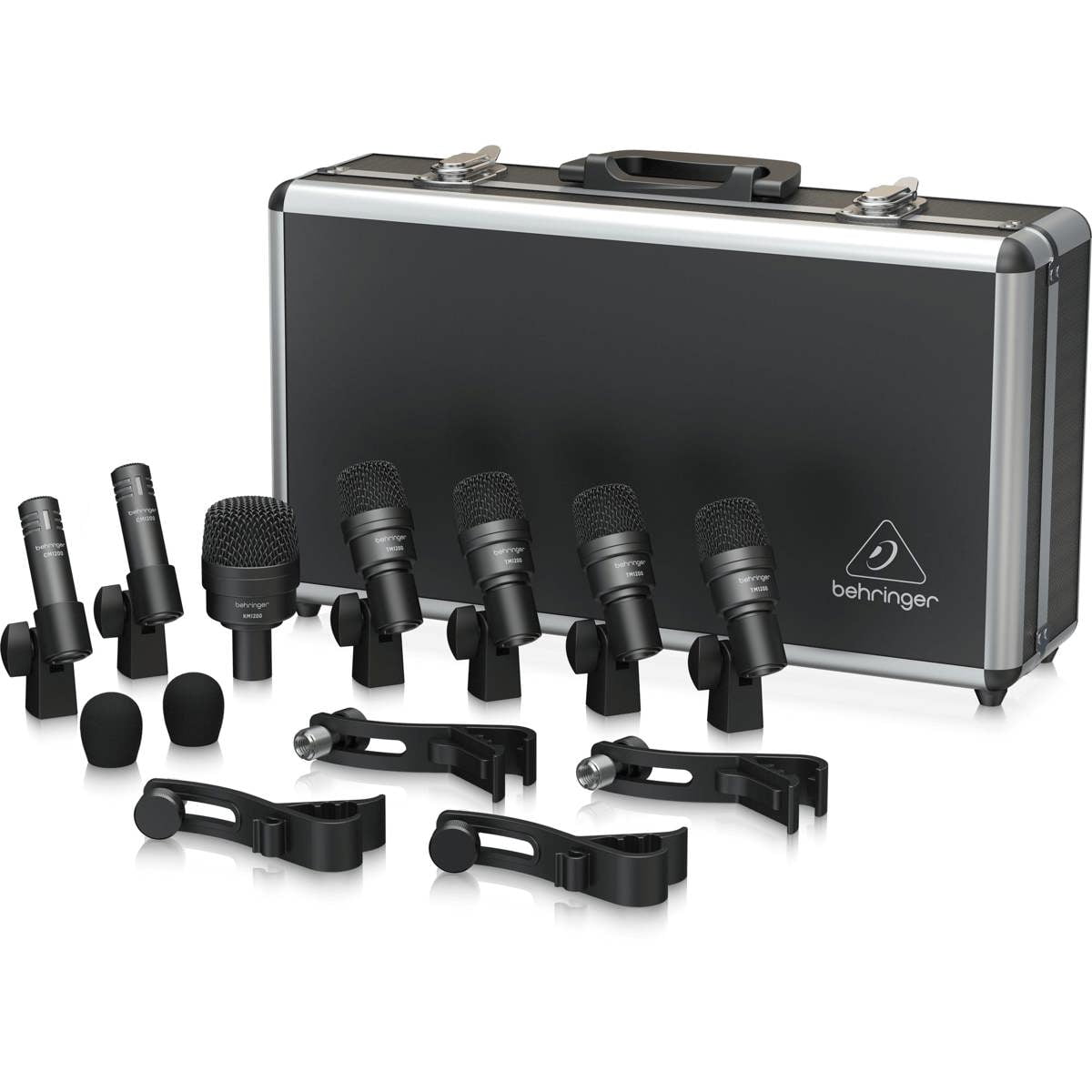 Behringer BC1200 Professional 7-Piece Drum Microphone Set for Studio and Live Applications Bundle with 7-Pack XLR Cables