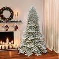 thumbnail image 5 of NEW! Puleo Intl. 7.5' ROYAL MAJESTIC Douglas Fir Downswept Flocked Tree with REAL LIFE MOLDED TIPS and SURE-LIT POLE with 800 UL-Listed clear PRE-ATTACHED Lights, 5 of 7