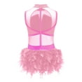 thumbnail image 4 of TTAO Girls Ballet Leotard Modern Gymnastics Jazz Dance Outfit Kids Sleeveless Feather Skirt Rhinestone Bodysuit Pink 10, 4 of 5