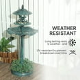 thumbnail image 5 of Outsunny 3 in 1 Garden Bird Bath Bowl Pedestal with Bird Feeder, Large Water Basin, Underneath Flower Planter, Green, 5 of 9