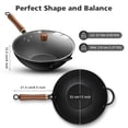 thumbnail image 2 of Sartén Wok Todlabe de Acero al Carbono Antiadherente de 33 cm con Tapa de Vidrio, 2 of 7