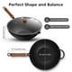thumbnail image 2 of Sartén Wok Todlabe de Acero al Carbono Antiadherente de 33 cm con Tapa de Vidrio, 2 of 7