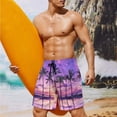 thumbnail image 2 of XYZCANDO Couple Matching Beach Outfit Hawaiian Swimwear Coconut Tree Sunset Men Board Shorts Two Piece Women Tummy Control Bikini His and Hers Set for Summer Vacation Beach Resort Wear Cruise Outfits, 2 of 6