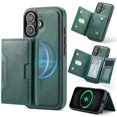 thumbnail image 1 of Case For IPhone 16 Funda Protectora RFID de 6,1" con Ranuras para 7 Tarjetas Magsafe, Soporte 2 en 1, Funda Protectora de Cuero Desmontable a Prueba de Golpes, Verde, For IPhone 16, 1 of 7
