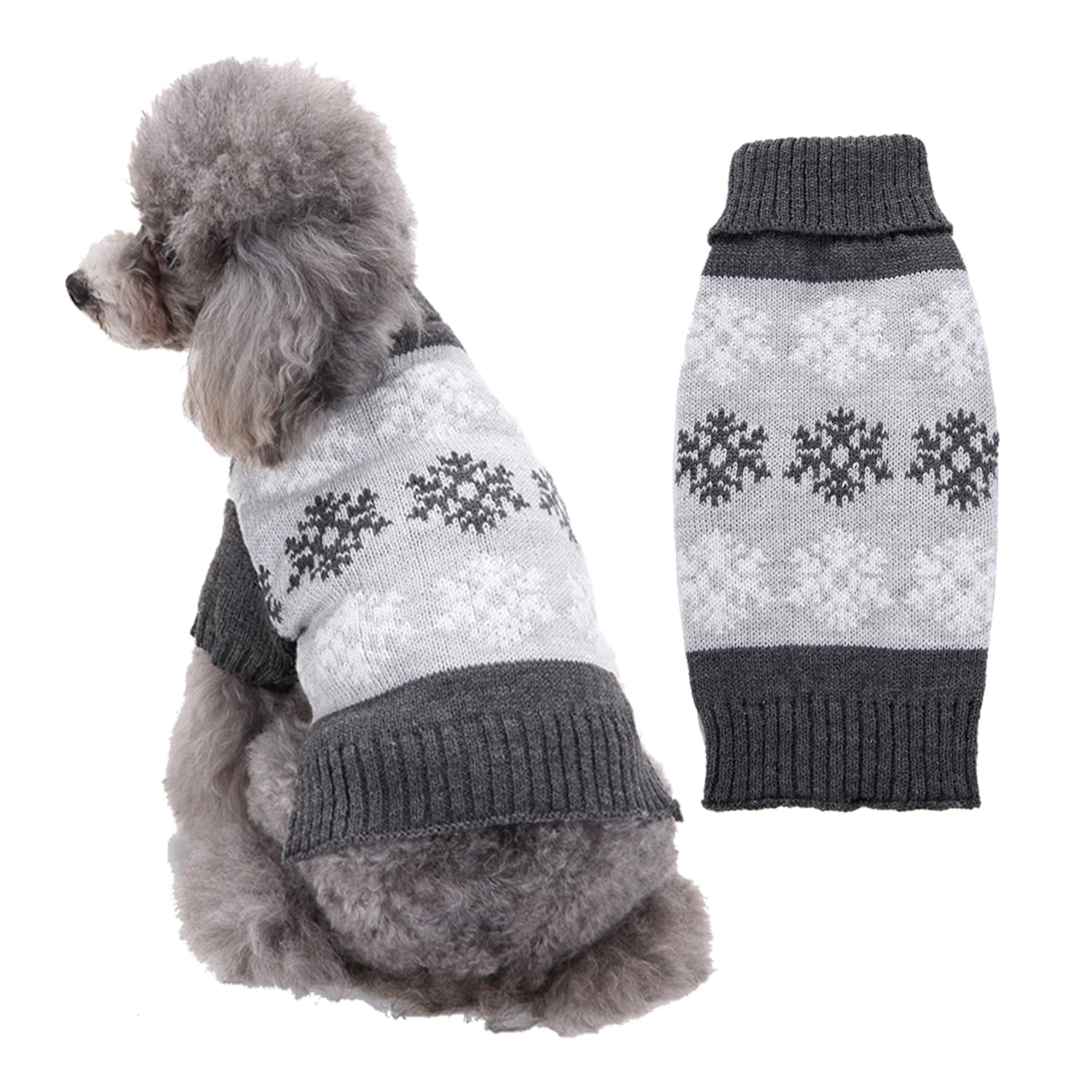 Classic Knitwear Dog Winter Coat Outfits for Small Medium Large Dogs Warm /& Comfortable Dog Cold Weather Clothes with Snowflake Pattern KOOLTAIL Cable Knit Dog Sweater Turtleneck