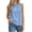 Blue, variant on Women's Ruffle Detail Sleeveless Tank Tops Summer Petite Plain Crew Neck Tee Casual Travel Tops Wine