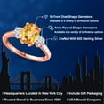 thumbnail image 2 of Gem Stone King 18K Rose Gold Plated Silver Yellow Citrine and White Moissanite Engagement Ring for Women | 2.11 Cttw | Oval Checkerboard 9X7MM | Gemstone November Birthstone | Size 5, 2 of 7