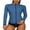Navy, variant on Women Long Sleeve Swimming Shirt Outdoor Sports Rash Guard Zip Front