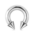 thumbnail image 4 of Surgical Steel Large Horseshoe Circular Barbell 12 to 2 Gauge  Spike, 4 of 6