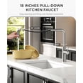 thumbnail image 5 of Waterfall Kitchen Faucet with Pull Down Sprayer, 5 Spout Modes Brushed Nickel Stainless  Single Handle 360? Swivel Kitchen Sink Faucet with Deck Plate for 1 or 3 Hole for Bar Farmhouse, 5 of 7