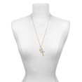 thumbnail image 3 of Delight Jewelry Goldtone Mini 3-D Elephant Everlasting Love Engraved Cross Zoey Necklace, 28", 3 of 4