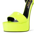 thumbnail image 2 of YDN Women's Elegant Open Toe Platform Sandals Strap Buckles Sky High Heels Stilettos Shoes for Summer Holiday Party Size 8.5 Lime, 2 of 4
