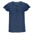 thumbnail image 6 of Njagoc3 Fashion Womens Summer V-Neck Solid Short Sleeve Top Blouse, 6 of 6