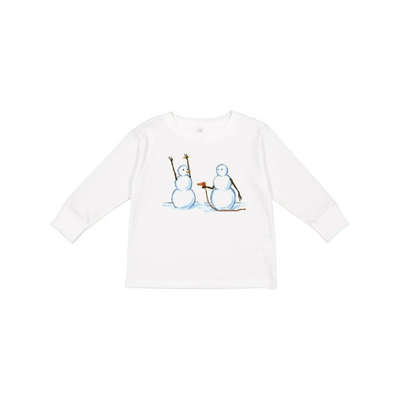 Inktastic Snowman Stickup with Hairdryer Boys or Girls Long Sleeve Toddler T-Shirt