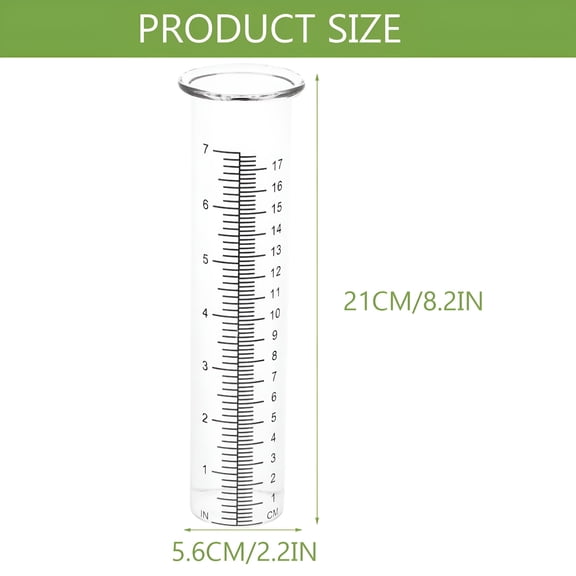 GJX Rain Meter 2 Pcs Professional Rain Gauge Tube Practical Glass Rain Measuring Cylinder(8.27X2.2X2.2Inches)