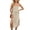 Beige, variant on Summer Dresses for Women Casual Solid Color Spaghetti Strap Sleeveless Two-Piece Sundress with Drawstring Waist Side Slit Tea-Length Dresses