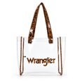 thumbnail image 3 of Wrangler Clear Tote Bag for Women with Leopard Print Insert & Pouches, Brown, 3 of 10